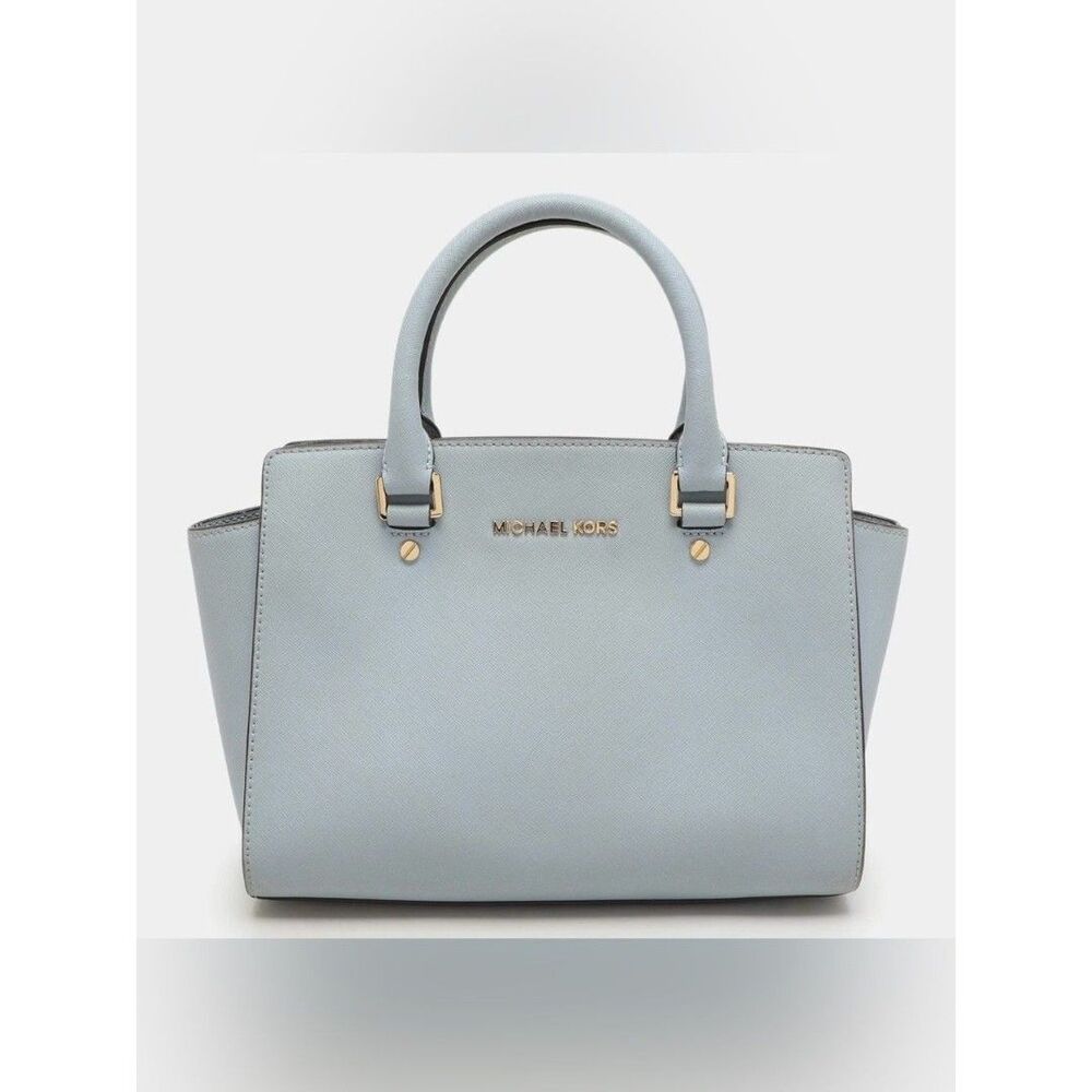 MICHAEL Michael Kors Selma Medium Blue Leather Satchel Bag